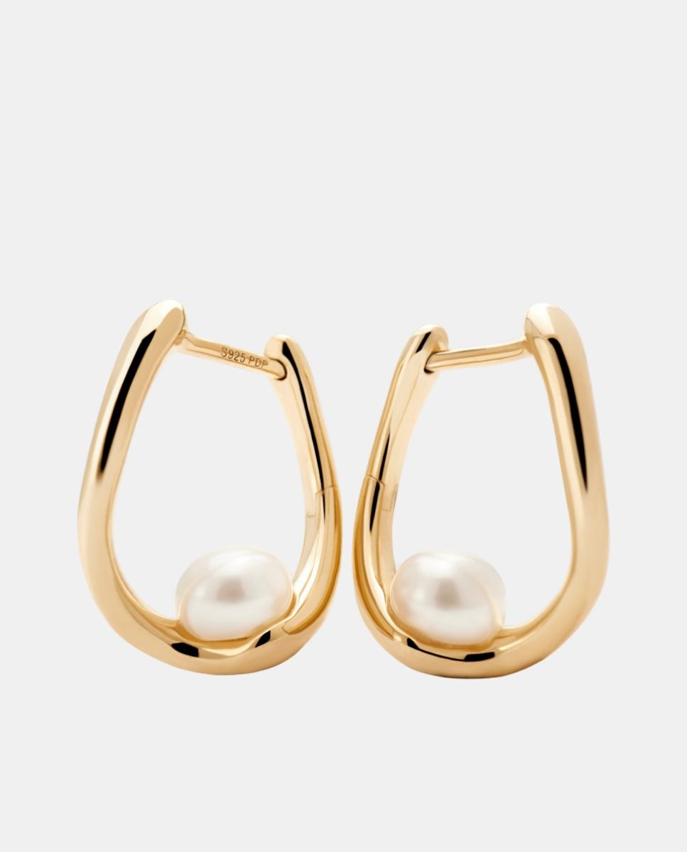 Pendientes de aro The Moment - PDPAOLA - Blanco Blanco-2
