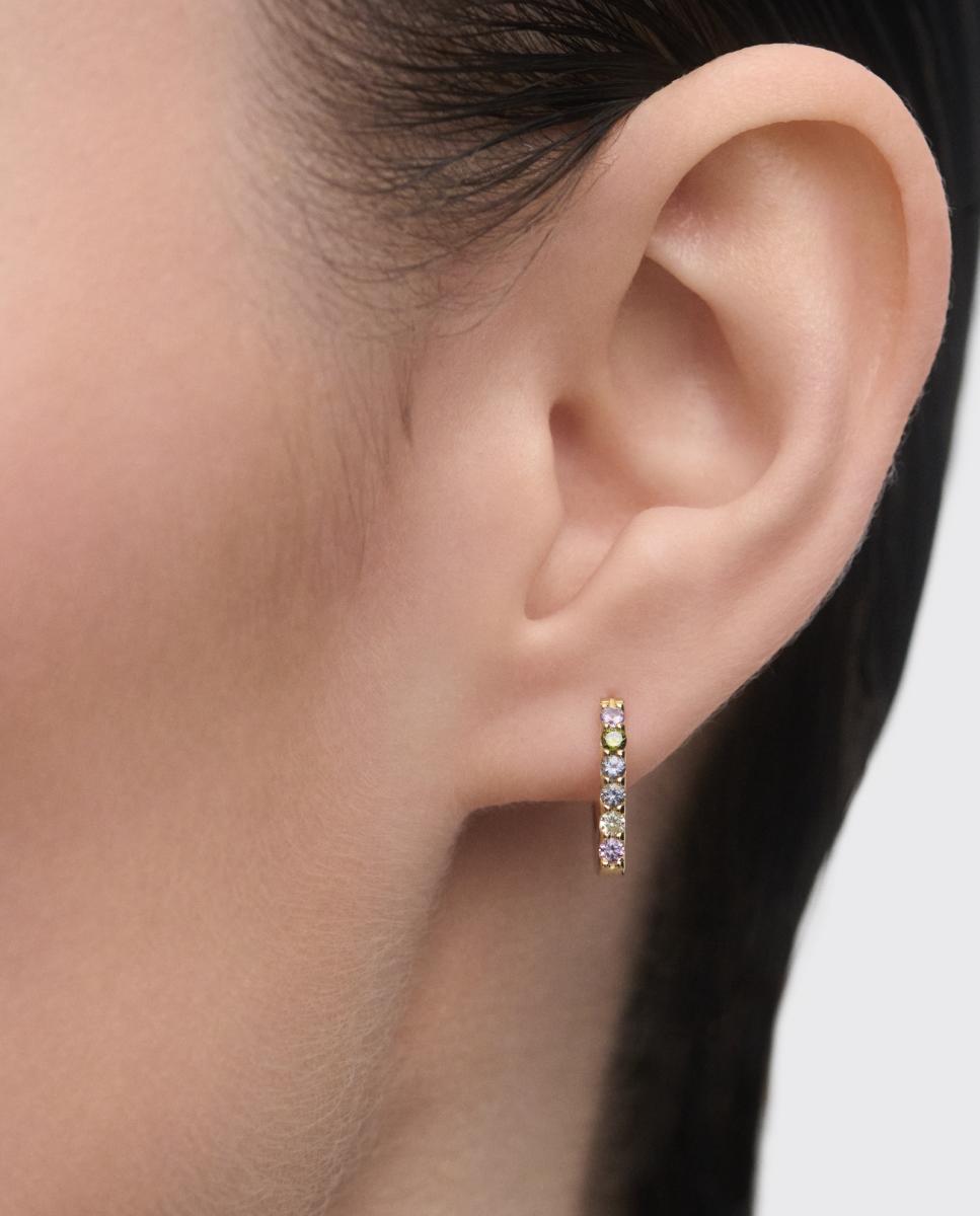 Pendientes de aro Essentials dorado con circonitas - PDPAOLA - Multicolor Multicolor-2