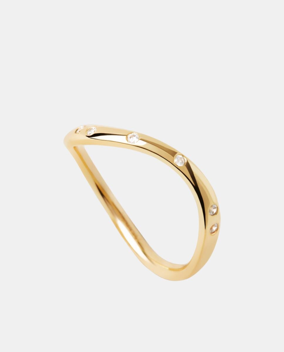 Anillo Essentials dorado con circonita - PDPAOLA - Blanco Blanco-3