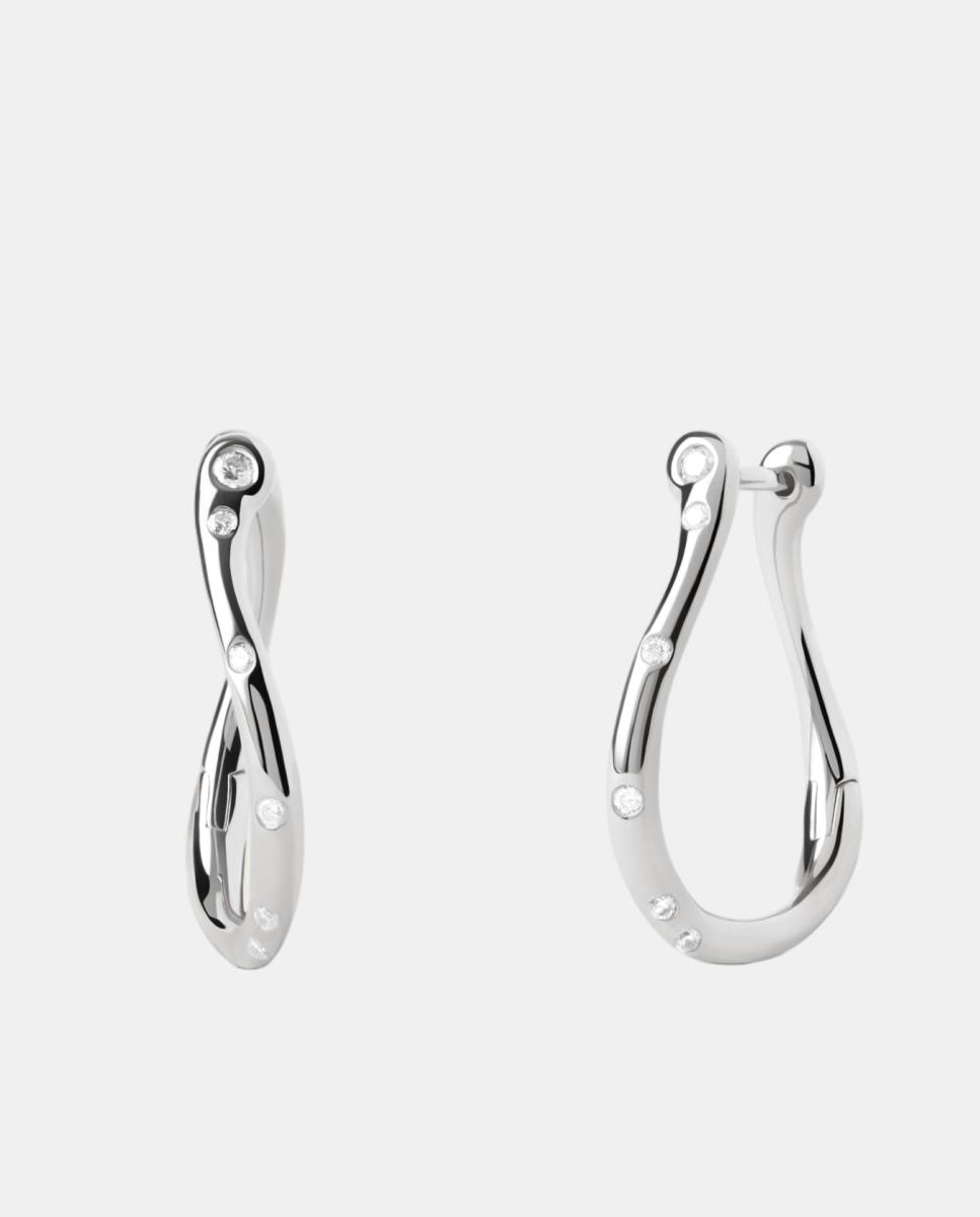 Pendientes Essentials con circonita - PDPAOLA - Blanco Blanco-1