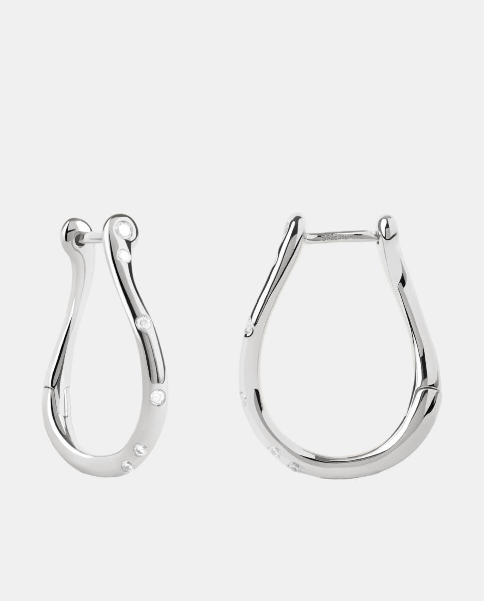 Pendientes Essentials con circonita - PDPAOLA - Blanco Blanco-2