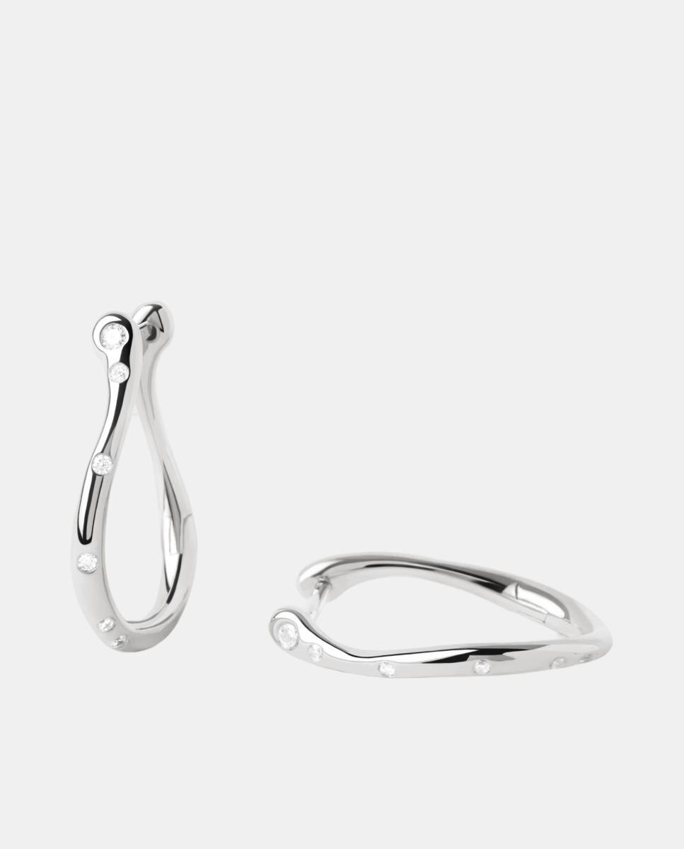Pendientes Essentials con circonita - PDPAOLA - Blanco Blanco-3