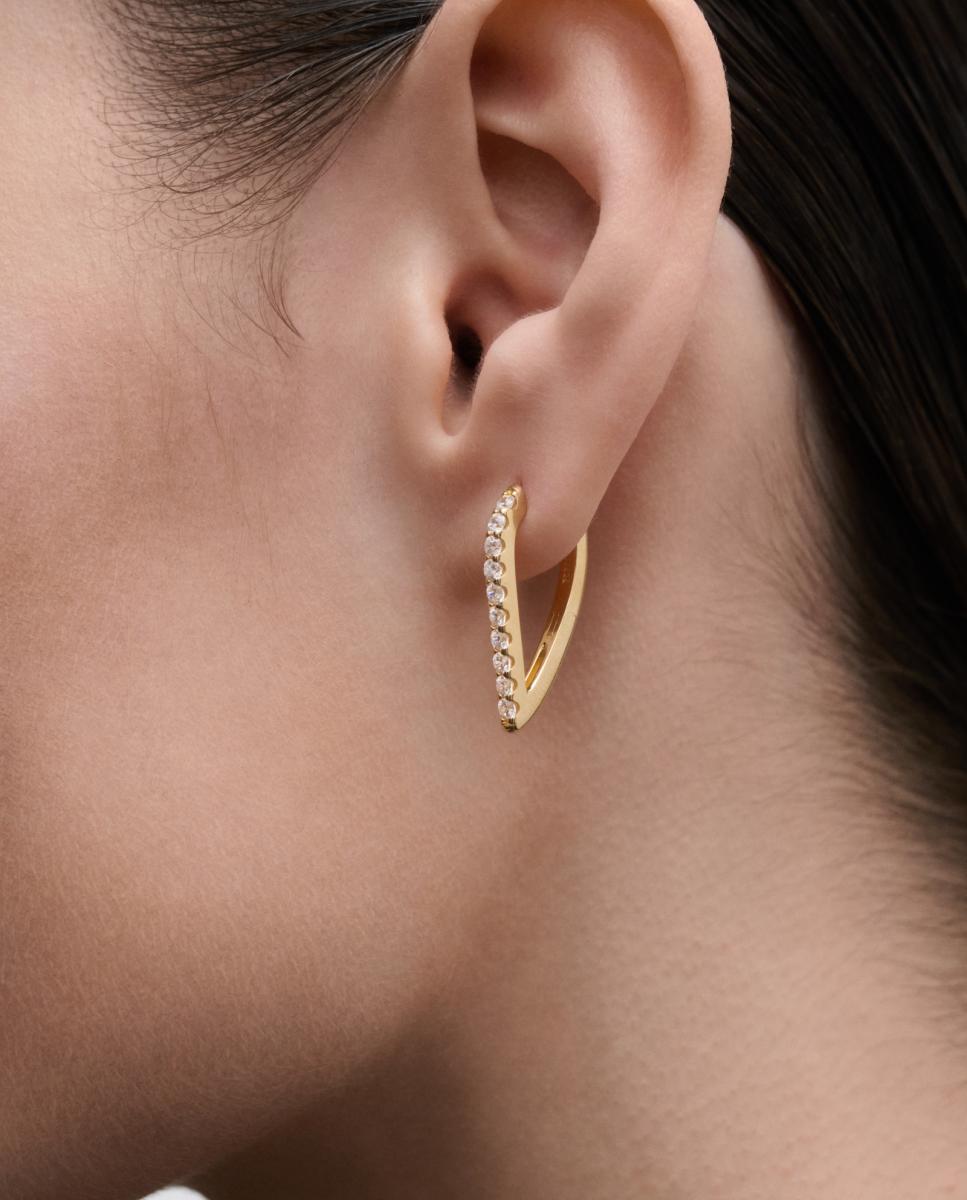 Pendientes Essentials con circonita - PDPAOLA - Blanco Blanco-3