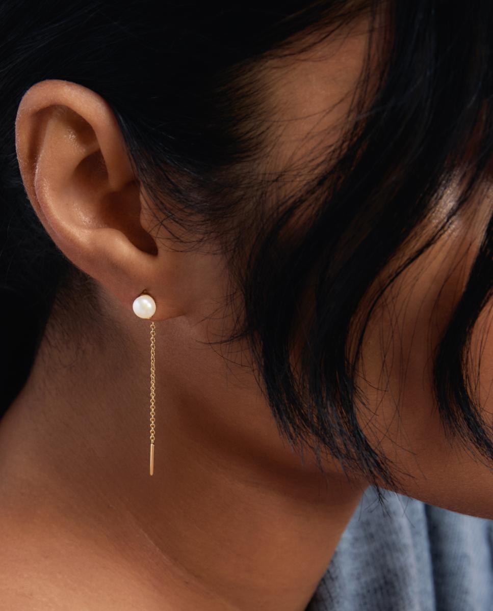 Pendientes The Moment con perla - PDPAOLA - Blanco Blanco-3