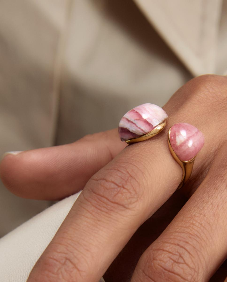 Anillo The Moment con rodocrosita - PDPAOLA - Rosa Rosa-3