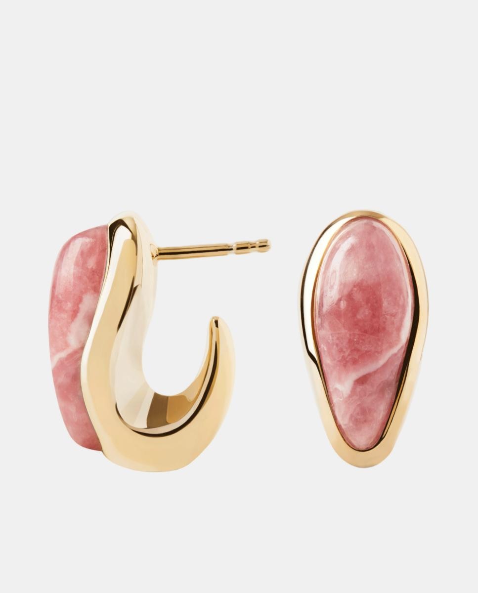Pendientes The Moment con rodocrosita - PDPAOLA - Rosa Rosa-2
