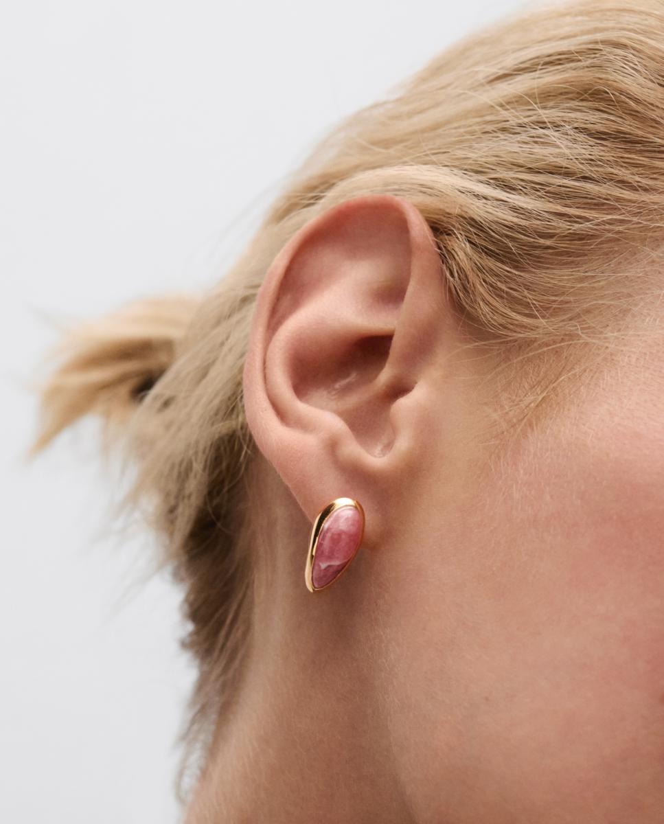 Pendientes The Moment con rodocrosita - PDPAOLA - Rosa Rosa-4