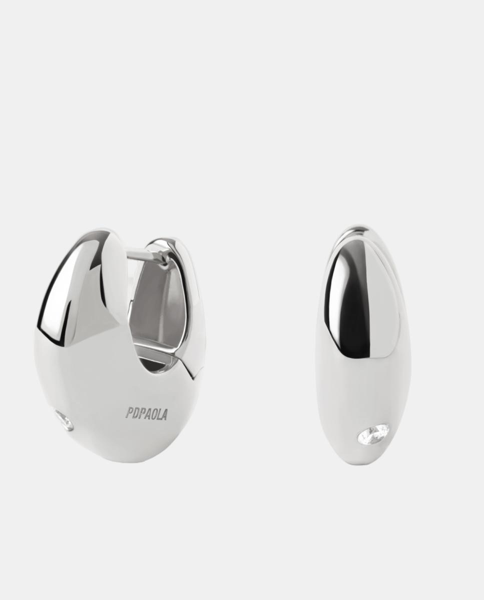 Pendientes de aro Essentials con circonita - PDPAOLA - Blanco Blanco-1