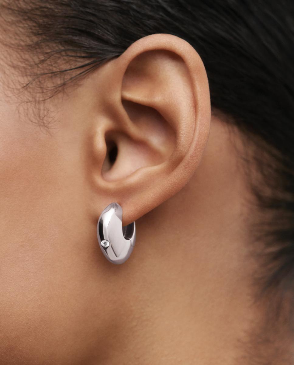 Pendientes de aro Essentials con circonita - PDPAOLA - Blanco Blanco-4