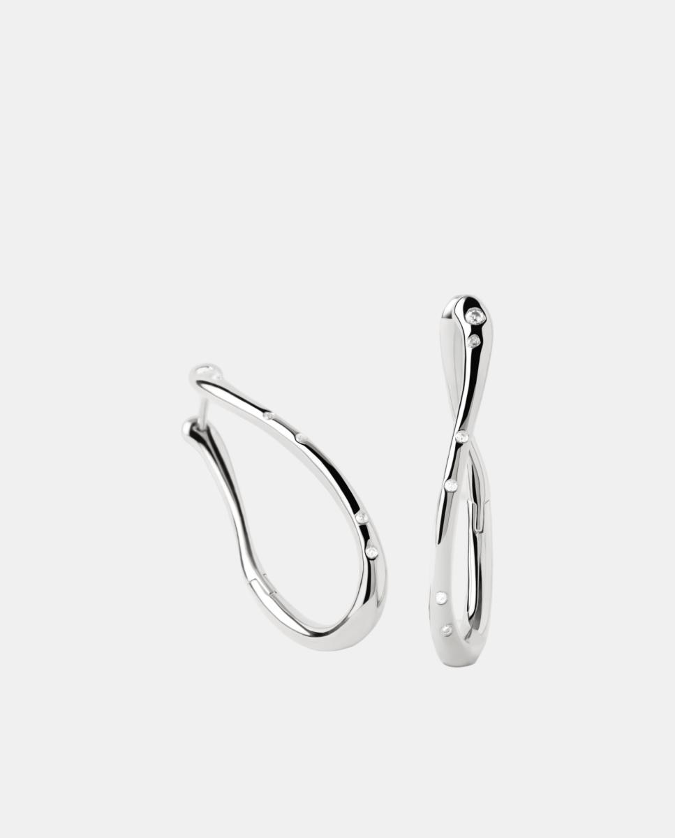 Pendientes de aro Essentials con circonita - PDPAOLA - Blanco Blanco-2