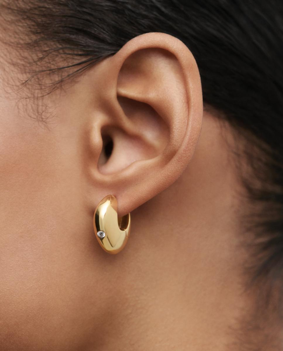 Pendientes de aro Essentials con circonita - PDPAOLA - Blanco Blanco-3