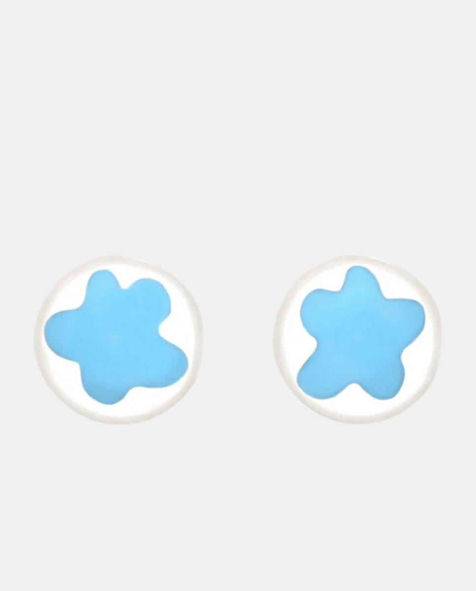 Imagen 1 de Pendientes rosca flor Blue New colores Azul