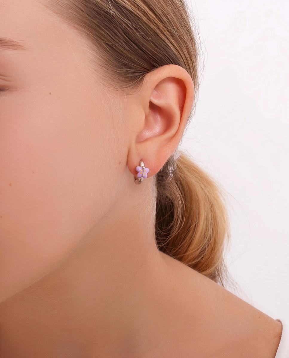Imagen 2 de Pendientes de aro Inlove mariposa malva - Agatha Ruiz de la Prada - Lila Lila