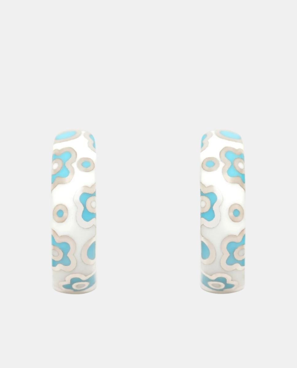 Imagen 1 de Pendientes de aro Nathy blanco azul Azul