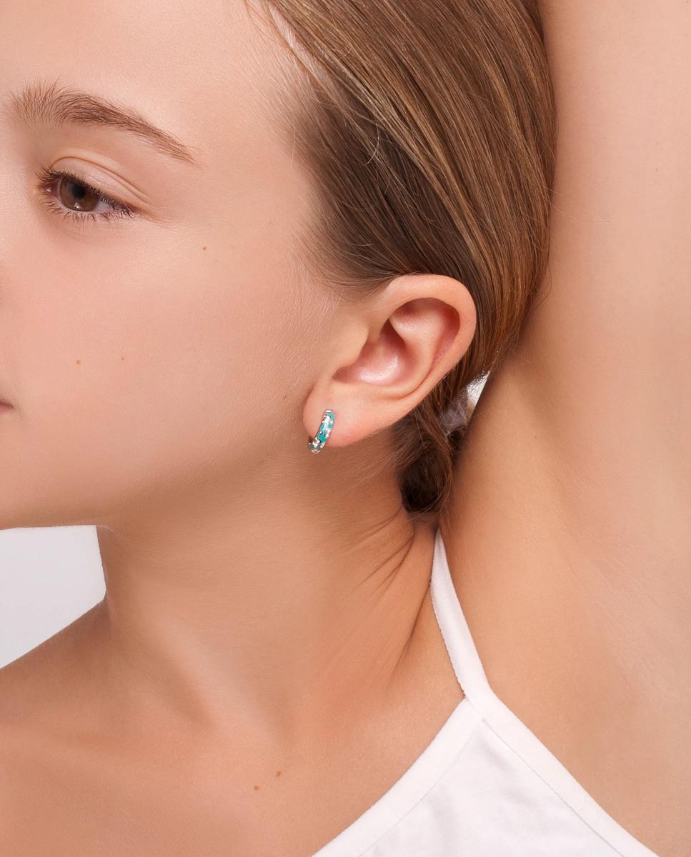 Imagen 3 de Pendientes de aro Nathy azul - Agatha Ruiz de la Prada - Blanco Blanco