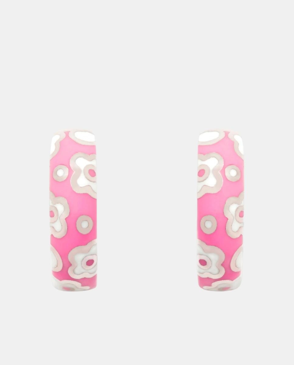 Imagen 1 de Pendientes de aro Nathy pink blanco Blanco