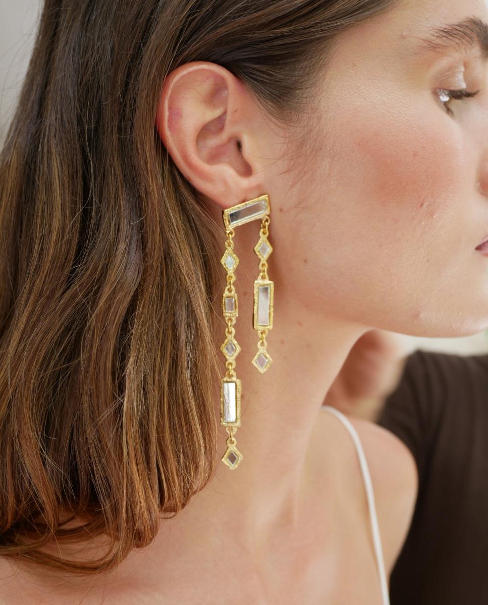 Pendientes nira - SACH Atelier - Dorado Dorado-5
