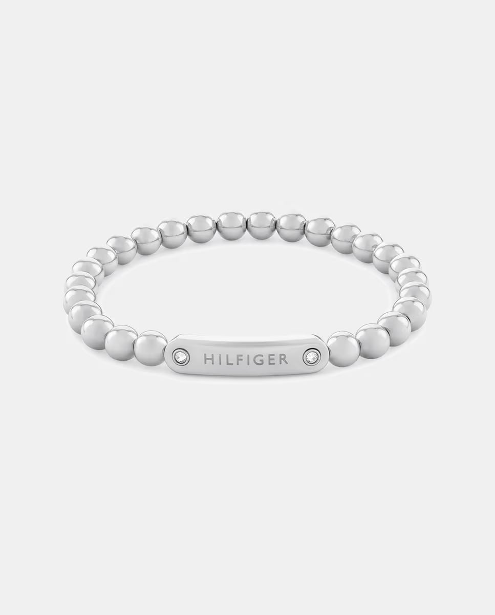 Pulsera de acero y nailon negro Negro-1