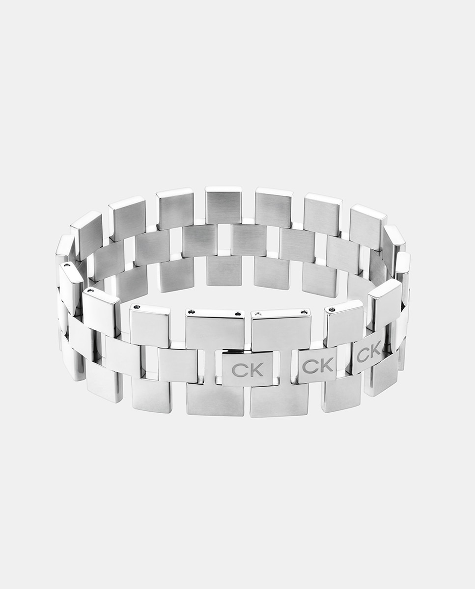 Imagen 0 de Pulsera eslabones de acero Plata