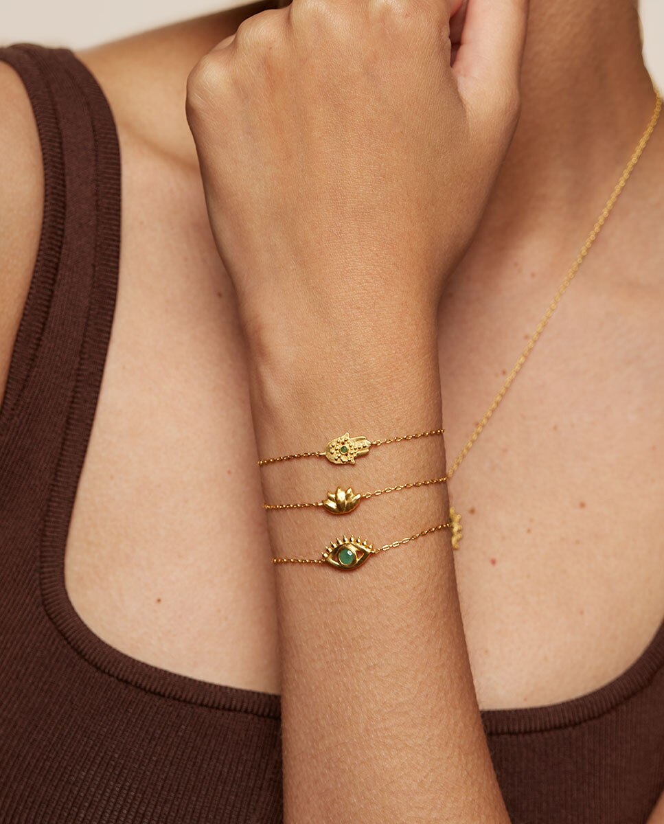 Pulsera Hamsa dorada - Satya Jewelry - Oro Oro-2