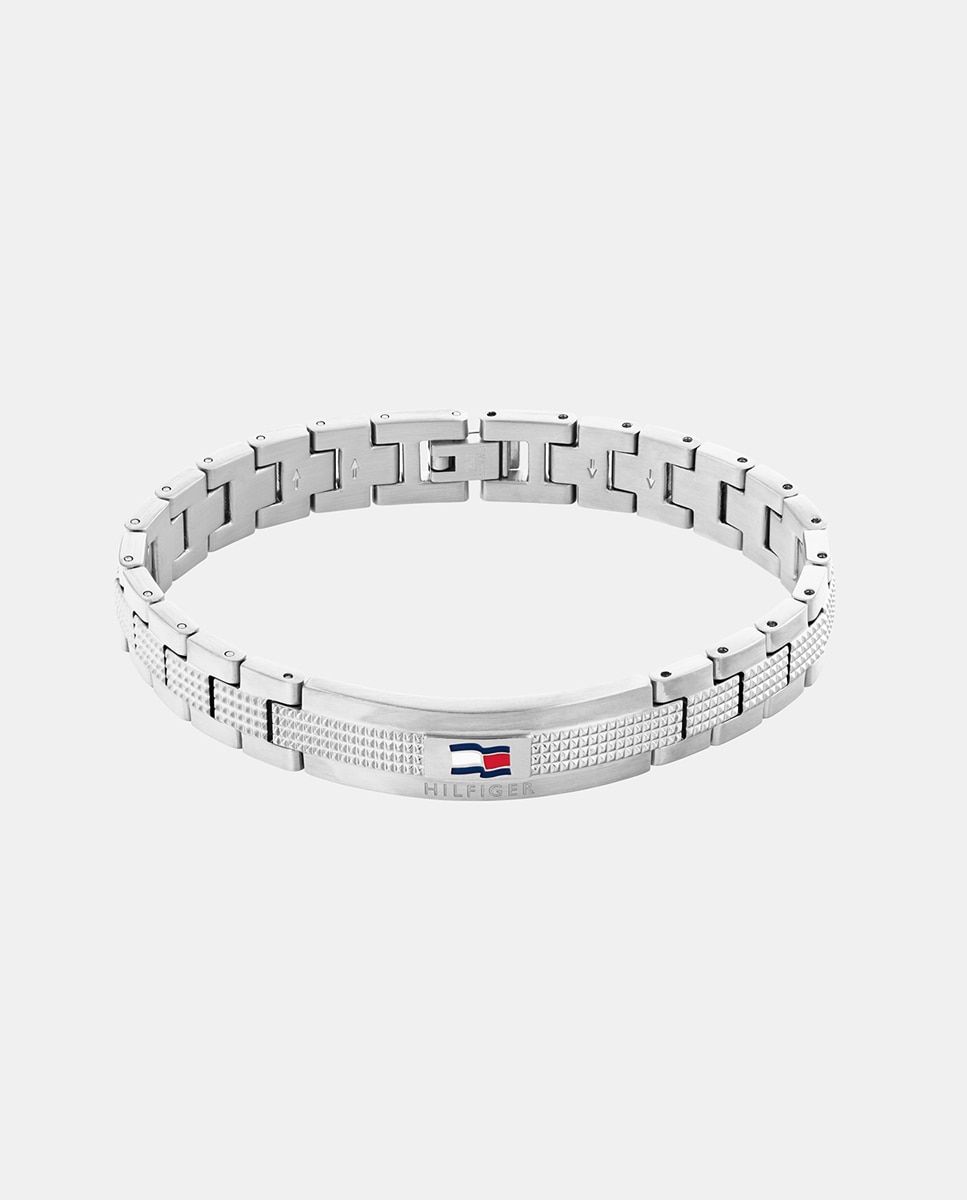 Pulsera de hombre Logo de acero Plata Tommy Hilfiger Plata-1