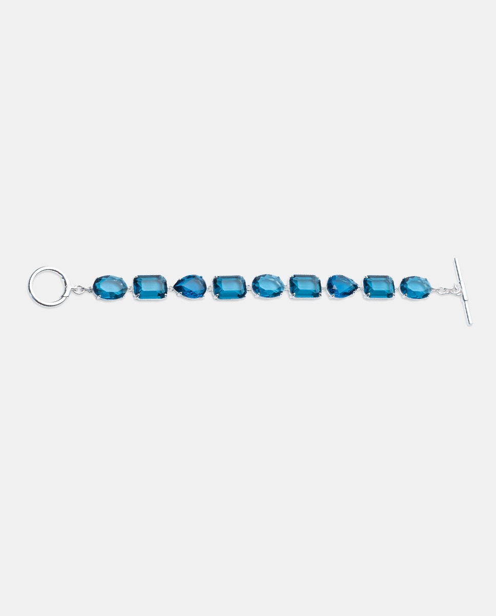 Imagen 0 de Pulsera Georgette plateada con cristal azul Azul