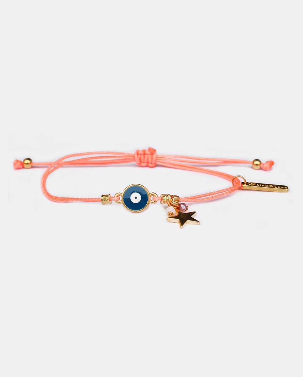 Imagen 1 de Pulsera Ojo Turco de la Suerte de hilo coral Coral