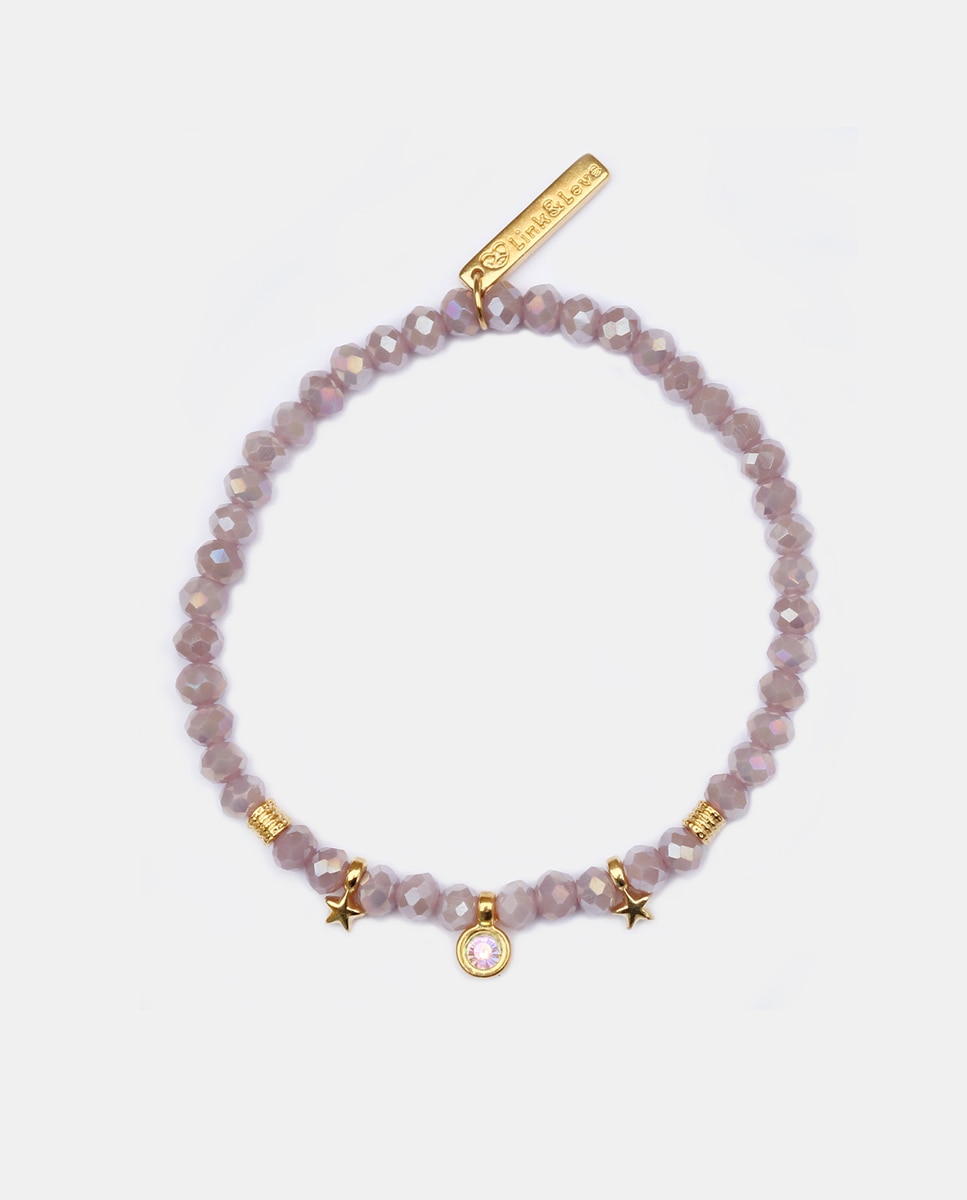 Imagen 0 de Pulsera elástica con cristal morado Morado