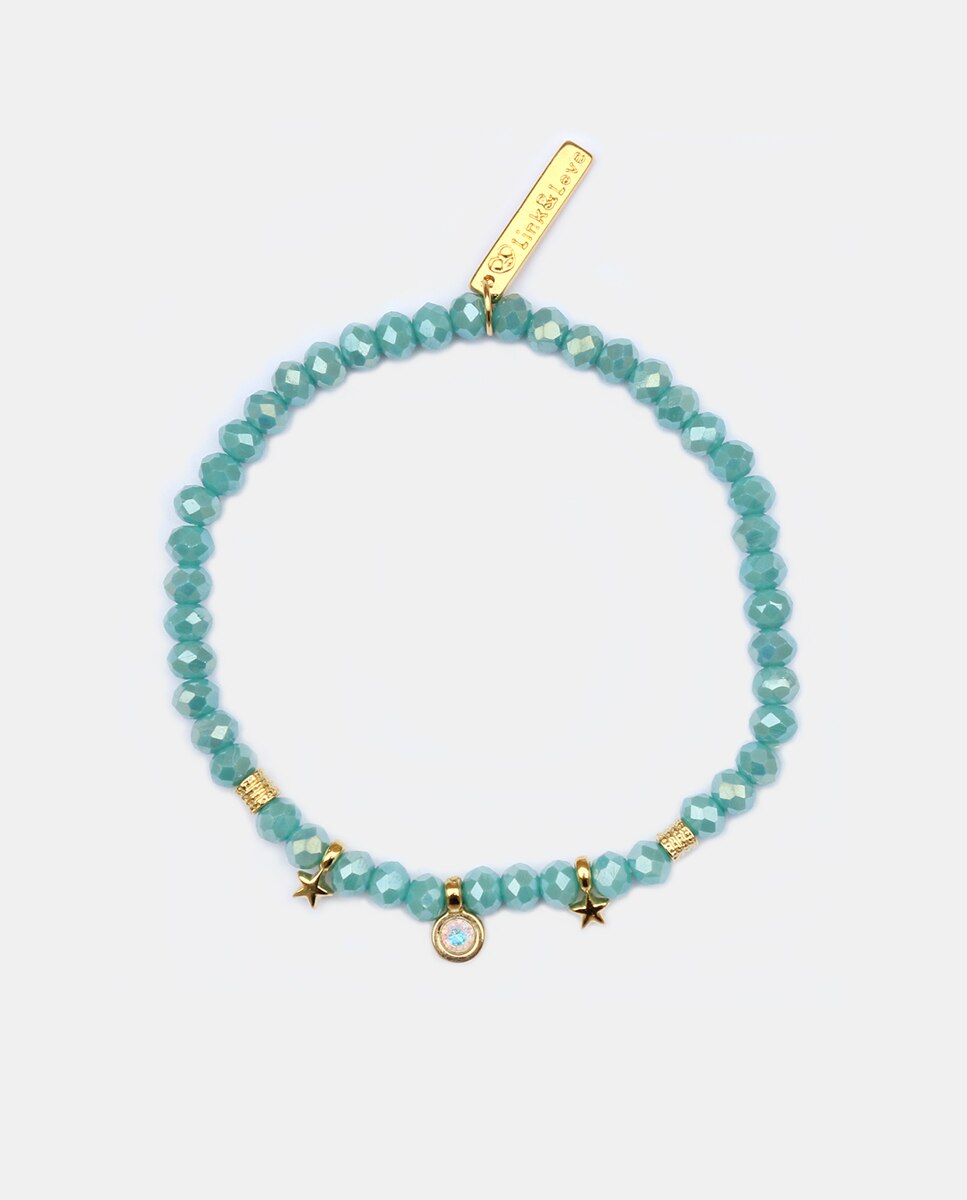 Imagen 0 de Pulsera elástica con cristal verde Verde