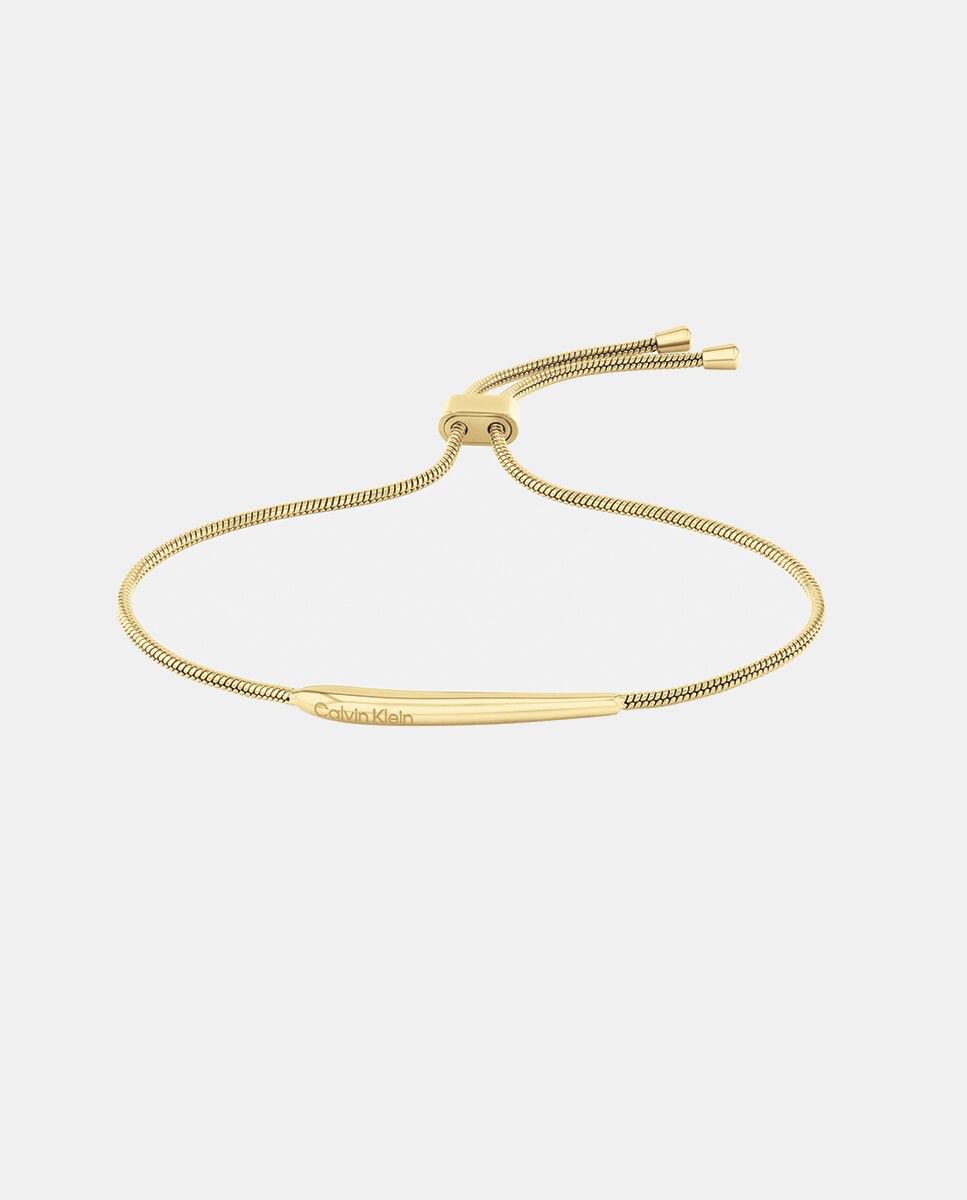 Imagen 0 de Pulsera Elongated Drops de acero dorado Oro