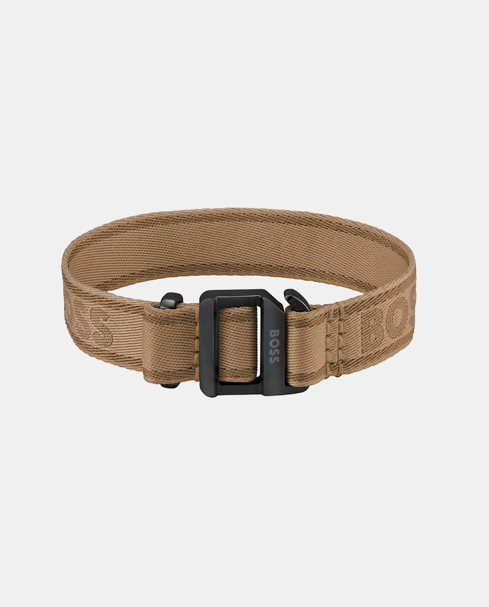 Boss - Pulsera Colin 1580499 de nailon camel.