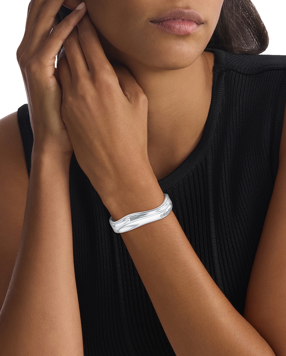 Pulsera Elemental de acero Plateado-2