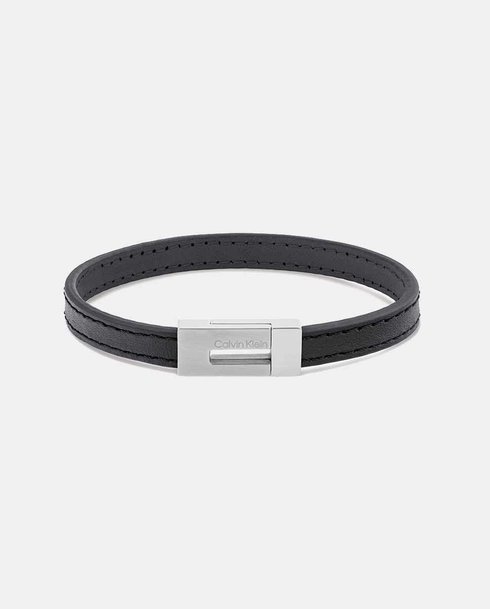 Pulsera de hombre Exposed de piel y acero - Calvin Klein - Negro Negro-1
