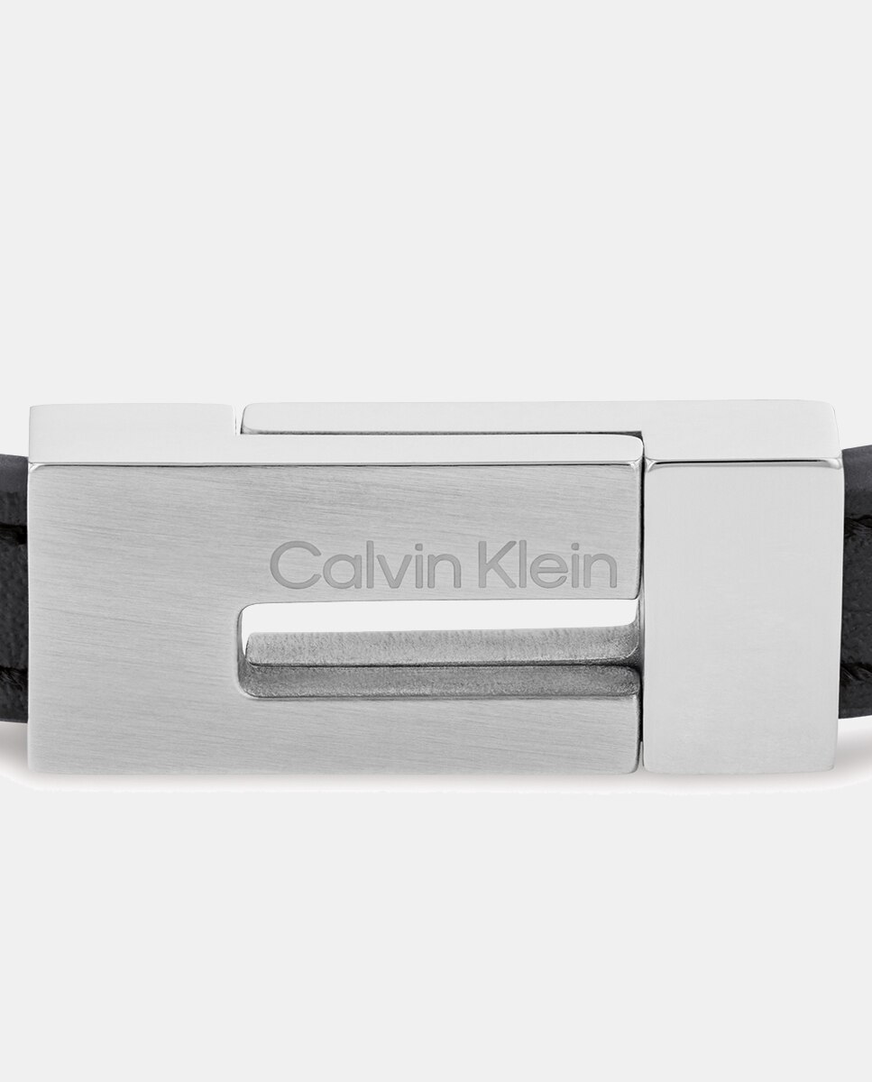 Pulsera de hombre Exposed de piel y acero - Calvin Klein - Negro Negro-2
