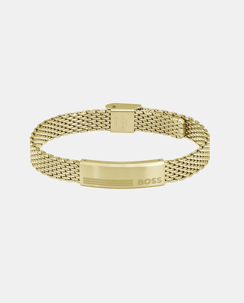 Pulseira Alen em Aço com Placa - Dourado Ouro-1