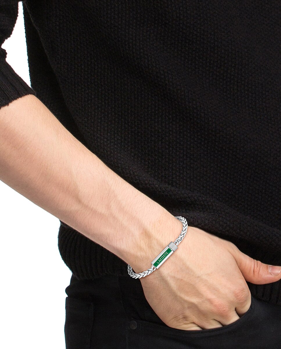 Pulsera de hombre Spelt de acero con logo - Lacoste - Verde Verde-2