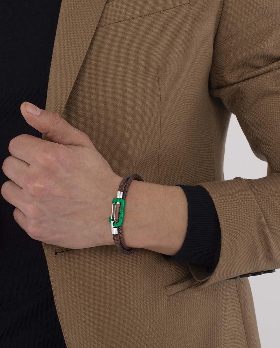 Pulsera de hombre Matt de piel - Lacoste - Marrón Marrón-2