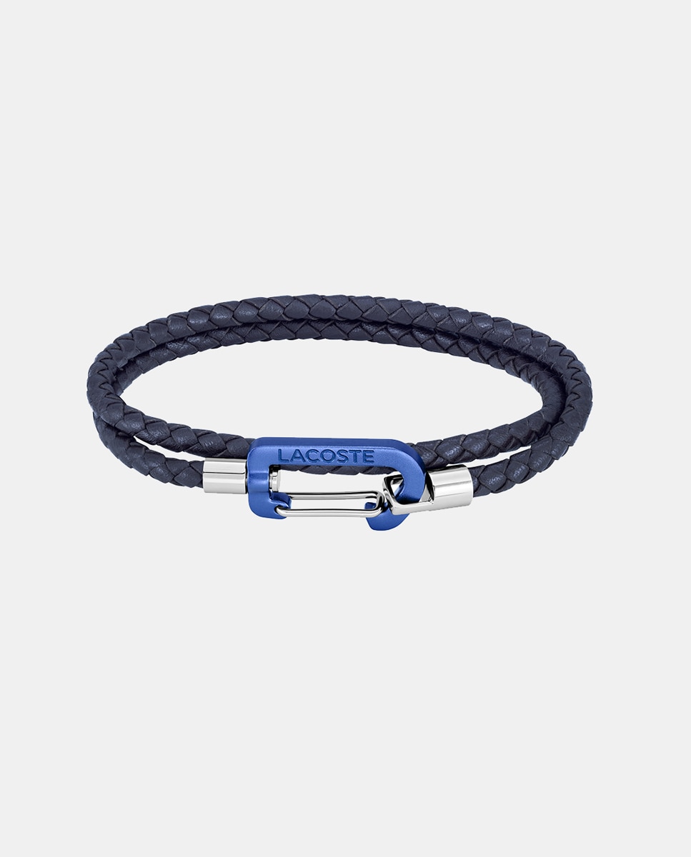 Lacoste - Pulsera de hombre Matt de piel azul.