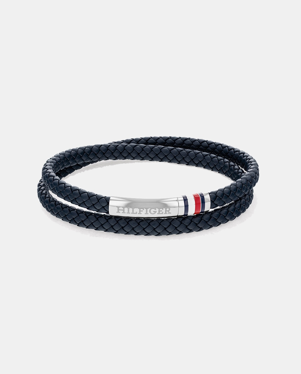 Pulsera de hombre Double de piel - Tommy Hilfiger - Azul Azul-1