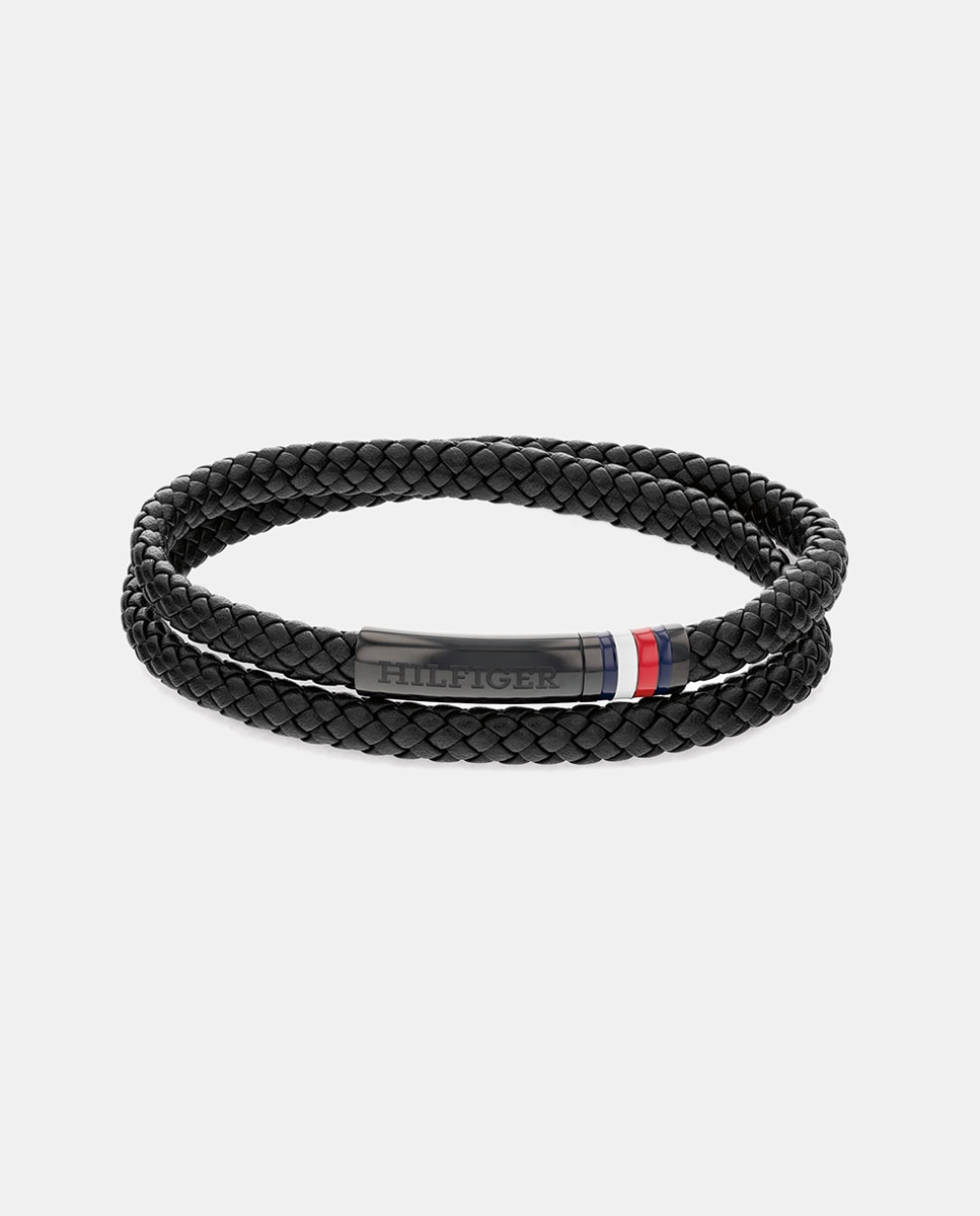 Pulseira Double em Pele - Preto Preto-1