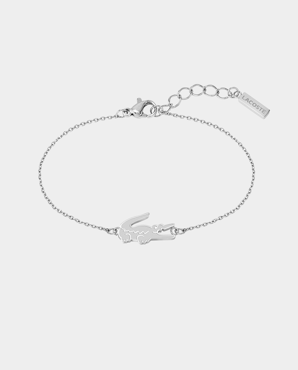 Lacoste - Pulsera Crocodile de acero.