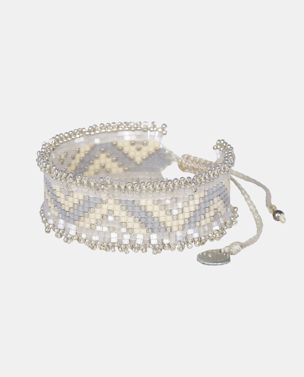 Pulsera Fringe Miyuki plata dorado - Mishky - Blanco Blanco-2