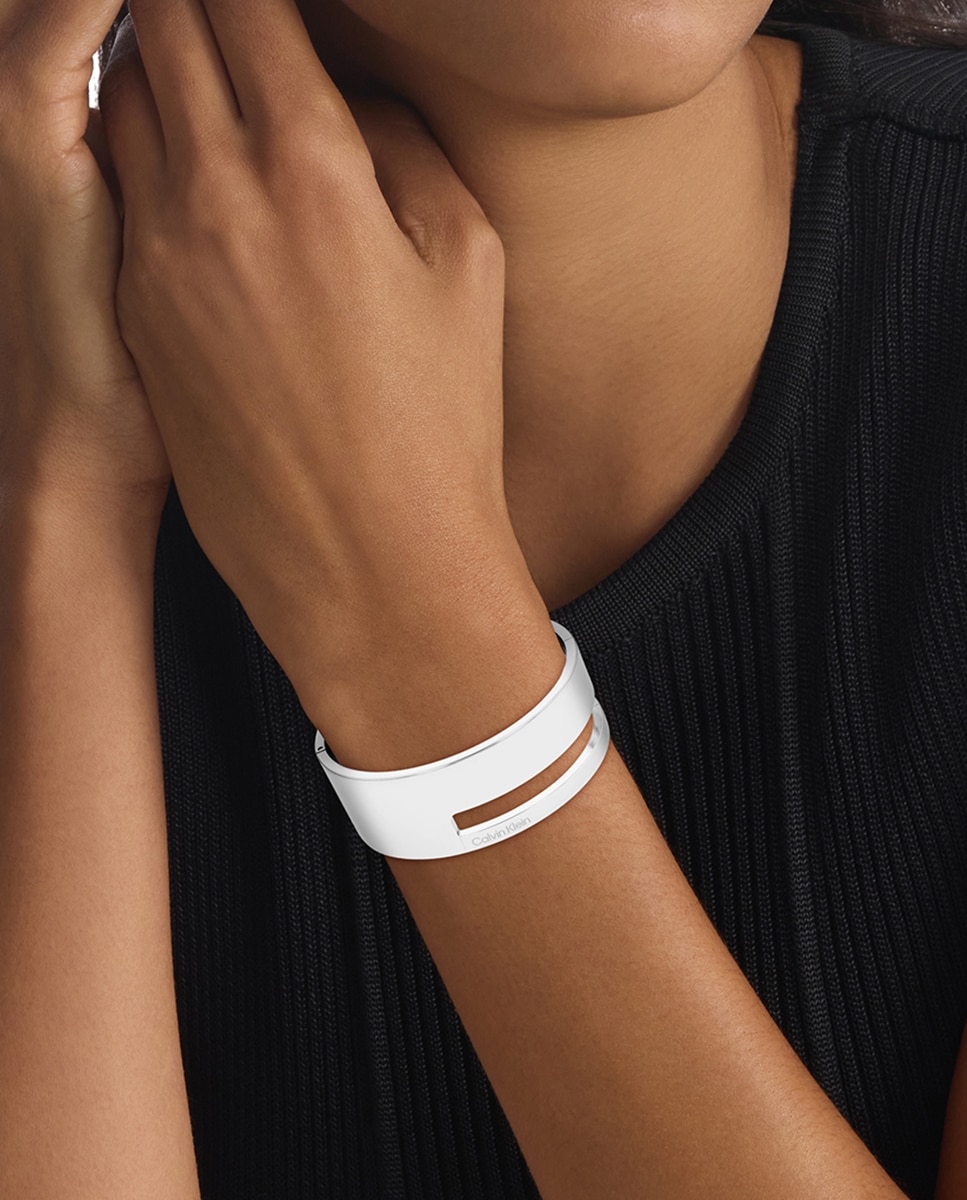 Pulseira Geometric de Aço Prateado-3