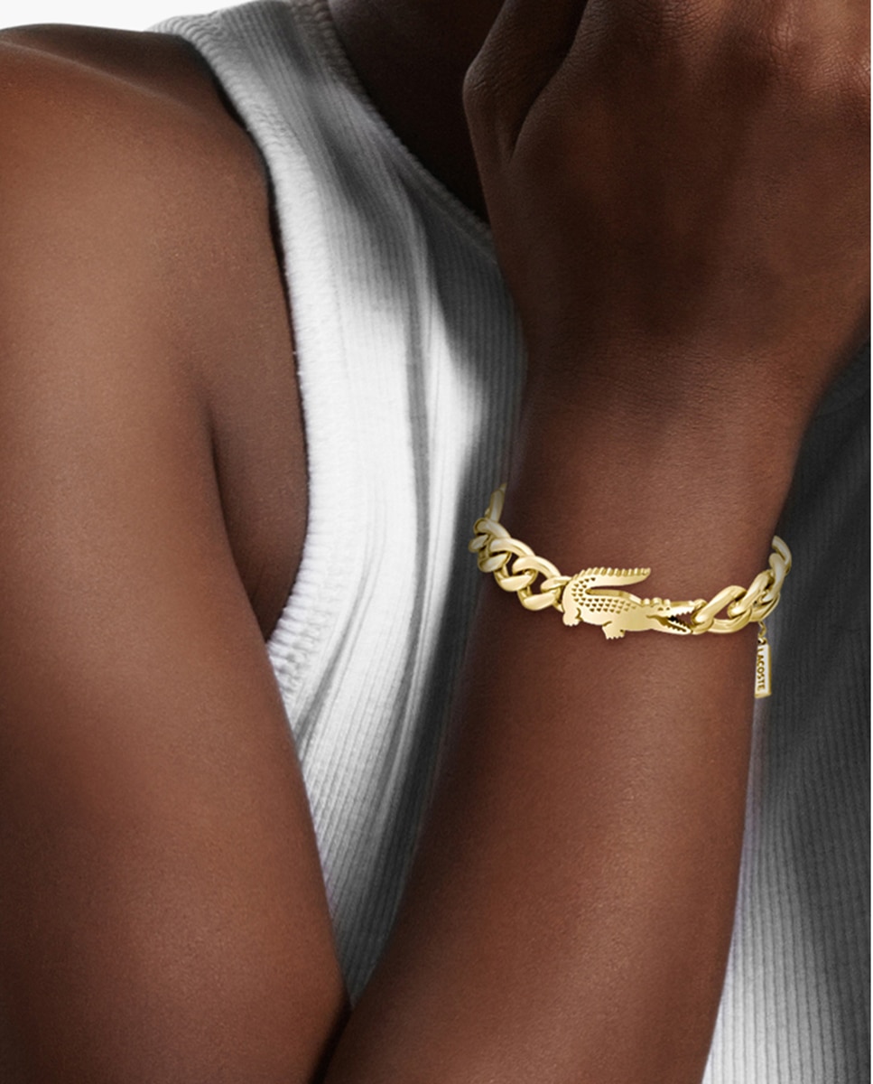 Pulsera Crocodile de oro amarillo con logo - Lacoste - Oro Oro-4