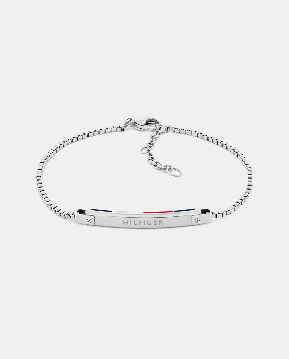 Imagen 0 de Pulsera Linear de acero esmaltada Plata