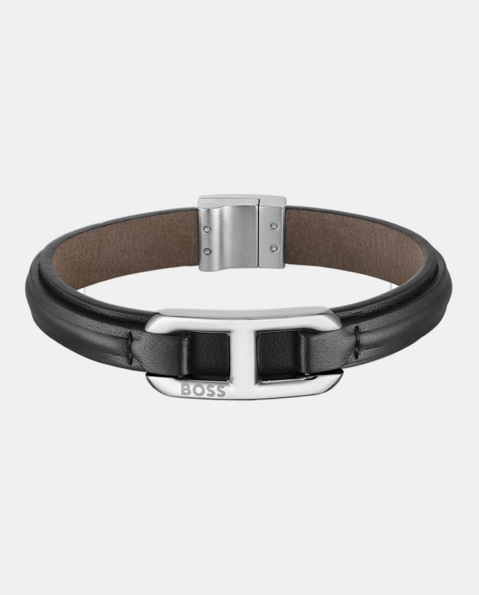 Boss - Pulsera Kode 1580783M de piel negra.