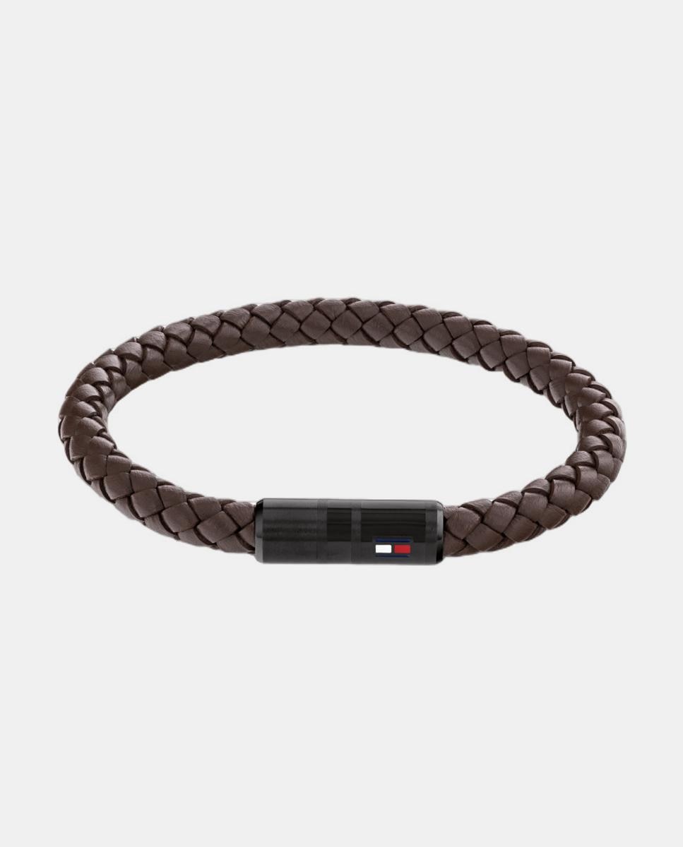 Pulsera de hombre Casual Braided Leather de piel - Tommy Hilfiger - Marrón Marrón-1
