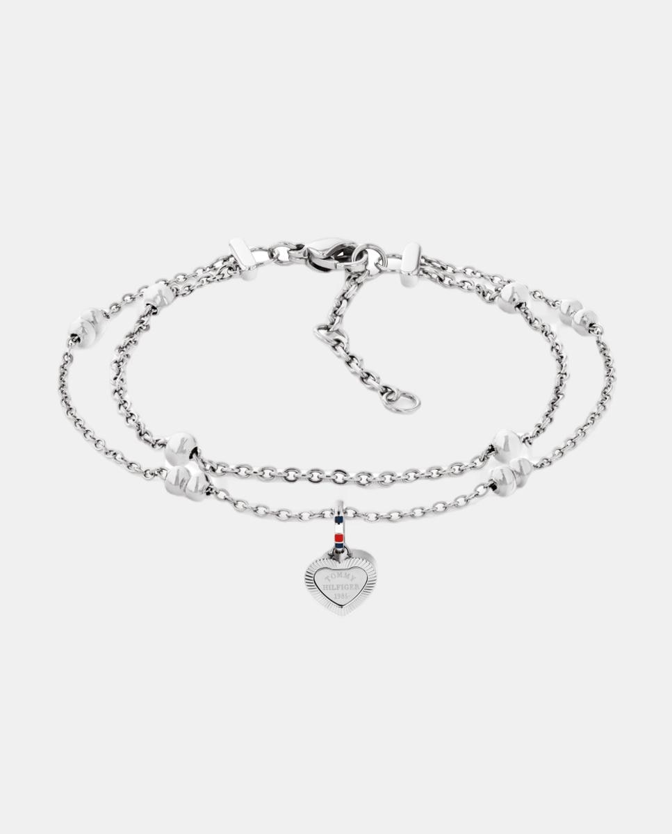 Pulseiras em Camadas Conjunto em Aço Prateado-1