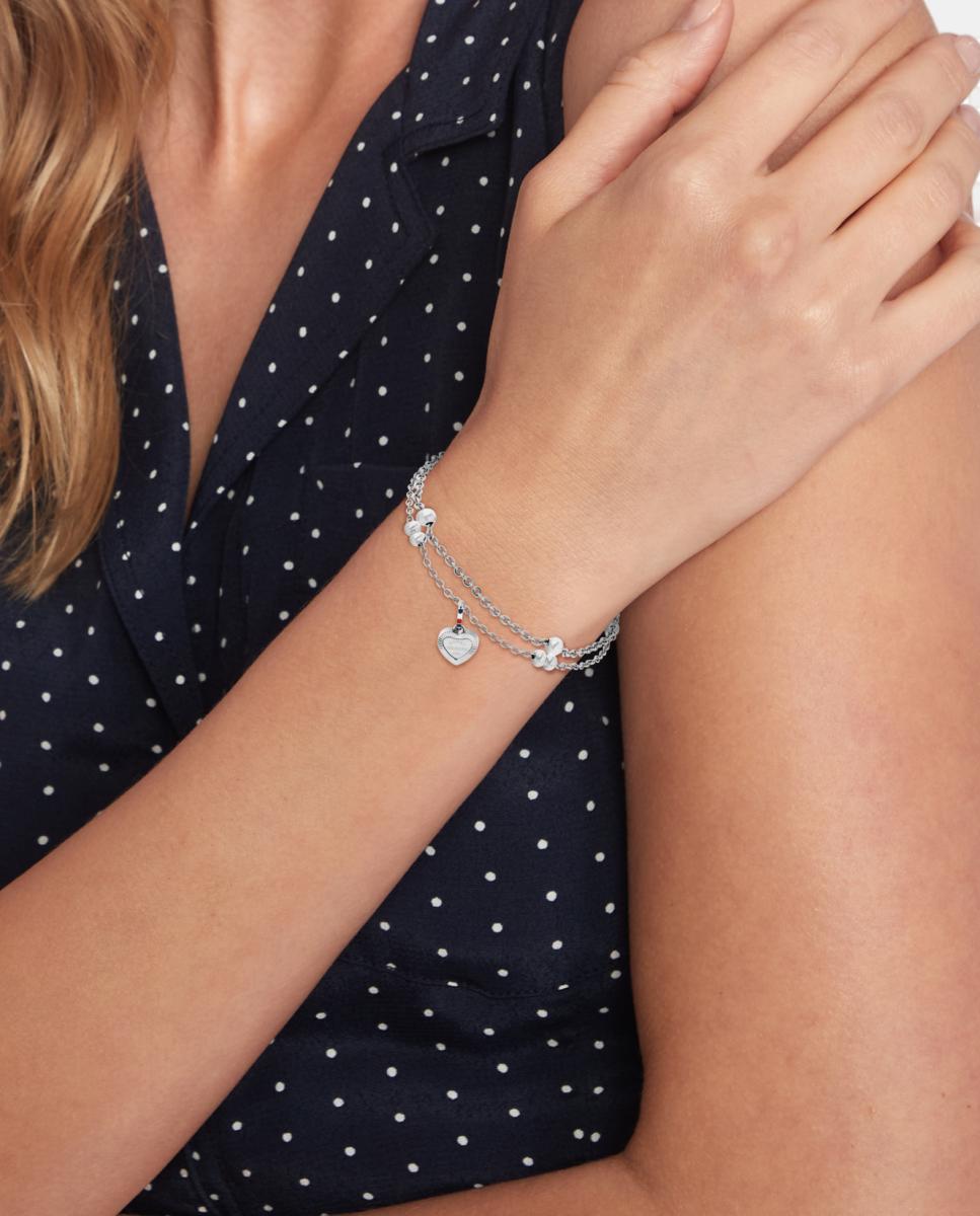 Pulseiras em Camadas Conjunto em Aço Prateado-4