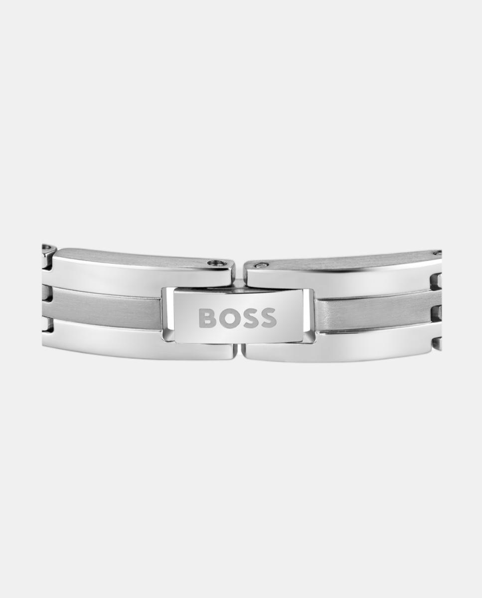 Pulseira Brooks de Aço Riscado Prateado-2